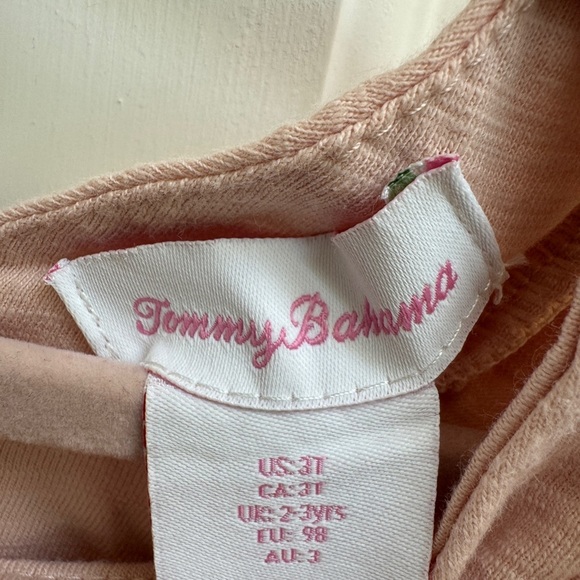 Tommy Bahama 3T Girls Blush Pink Fringe Flutter Short Sleeve Blouse Top - Picture 4 of 5